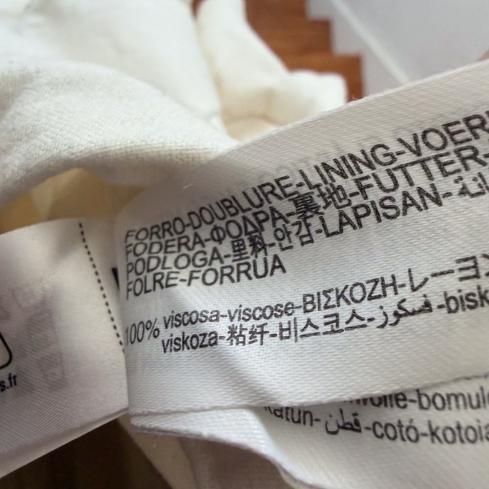 Zara Bubble Hem Micro Mini Skirt Women M Cream Linen Blend Coquette Y2K Romantic - Picture 5 of 8